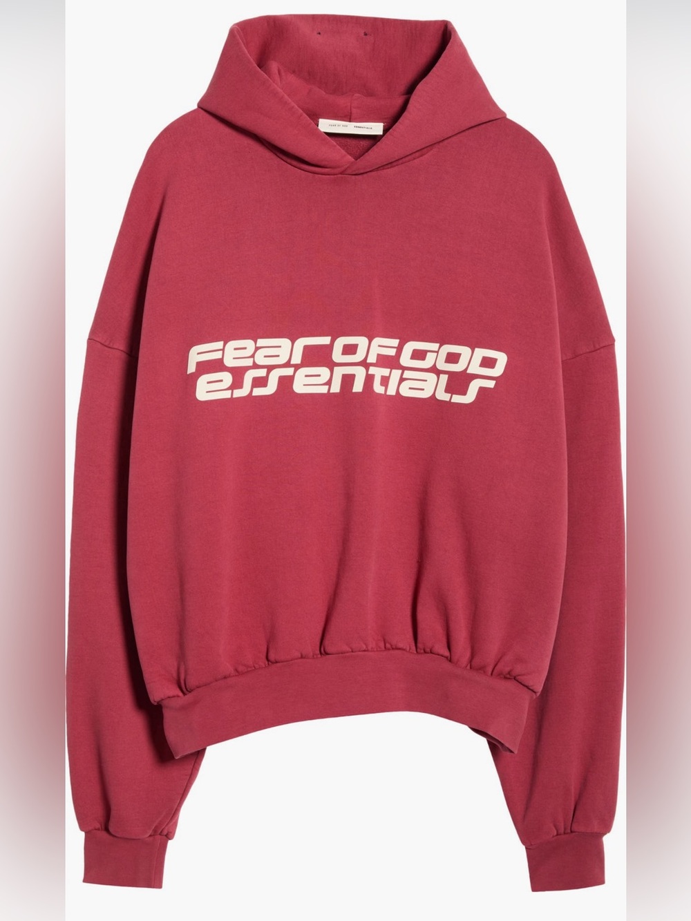 Fear of God Essentials Red Logo Hoodie